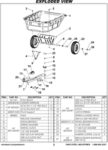 Repair Parts Diagram and Parts List for CC-1000PS 15-cu-ft Cub Cadet Lawn Tractor Accessories